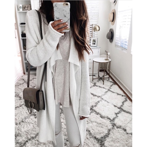 Caslon Sweaters - Easy White Cardigan